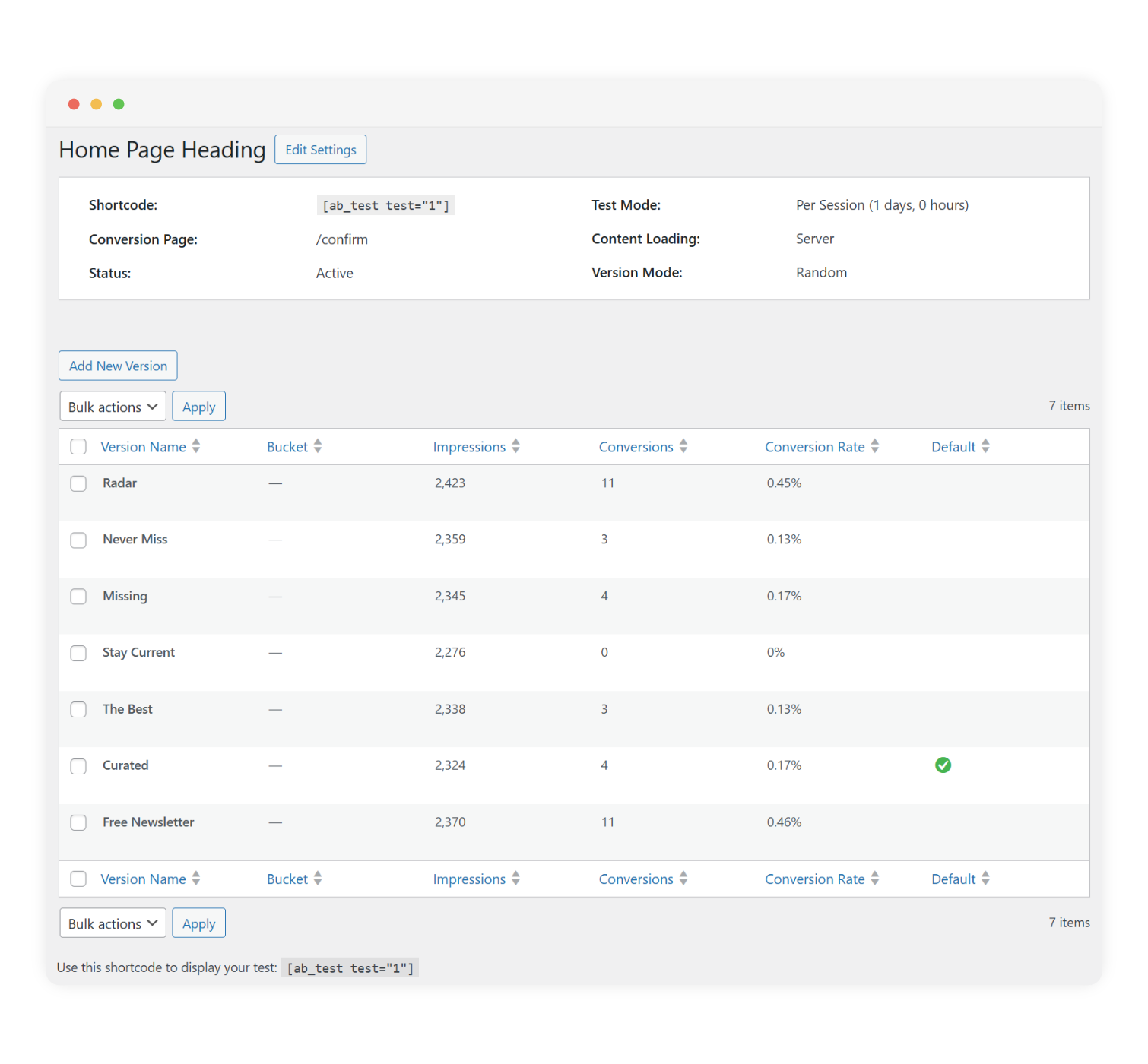 BoastPress AB Testing